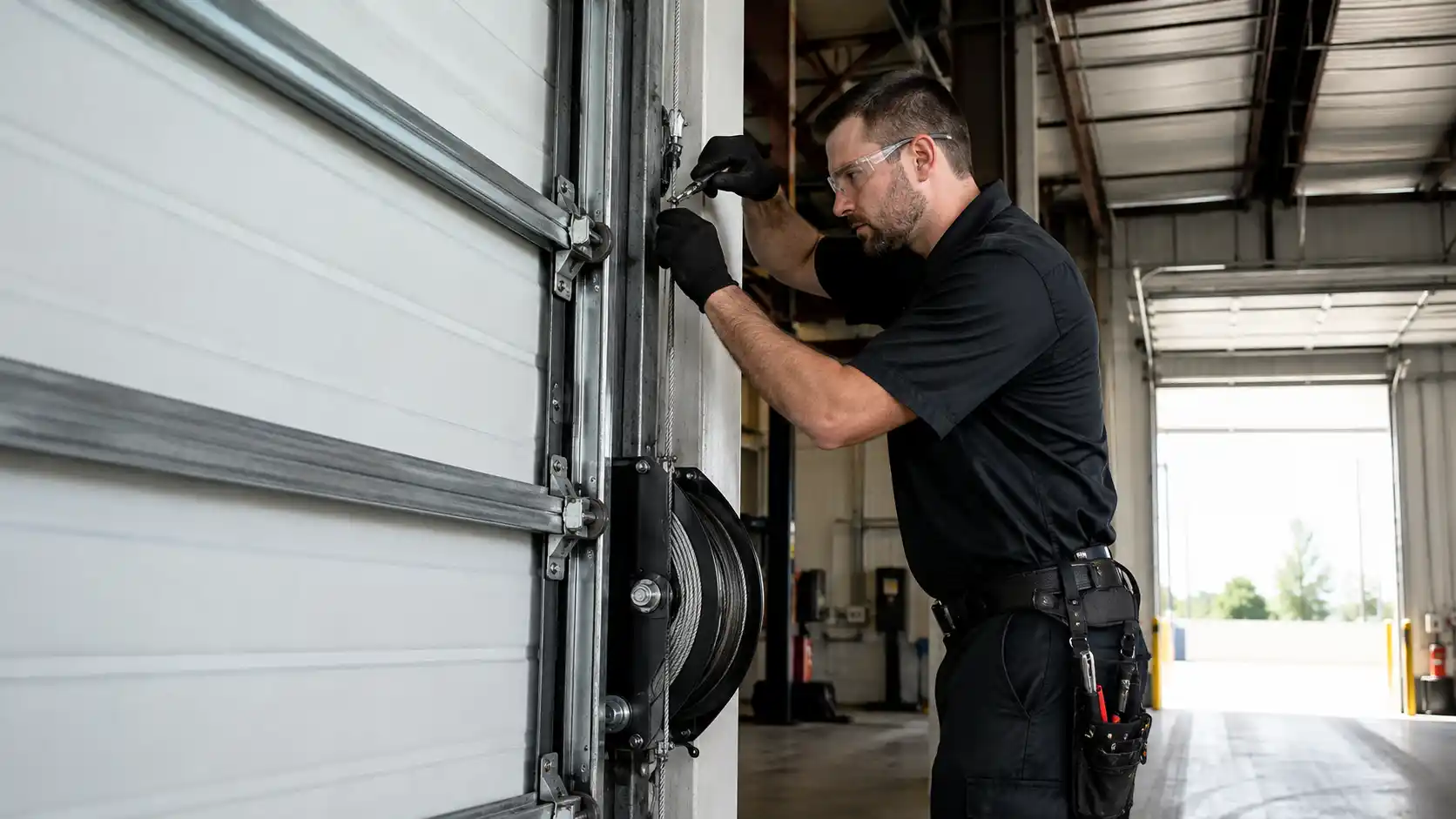 Garage door cable commercial repair
