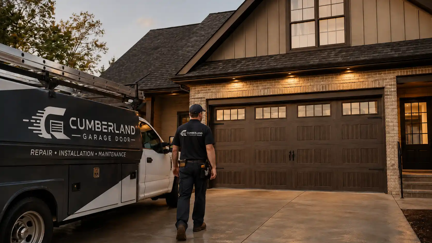 Modern garage doors on a residential property