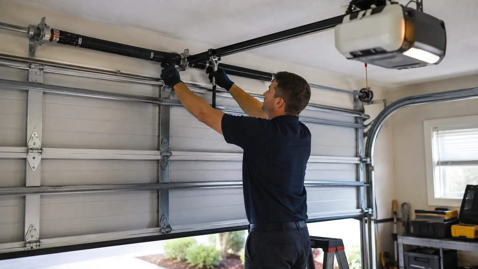 Garage door tune up and adjustment
