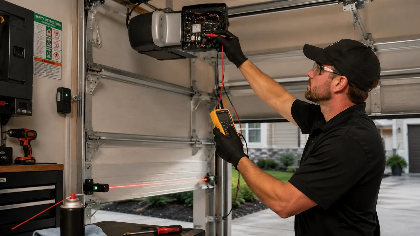 Garage door testing and maintenance