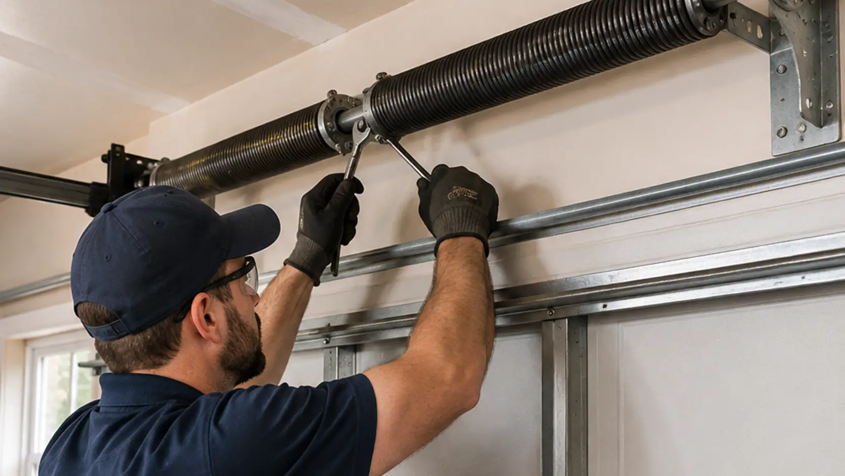 Residential garage door spring repair