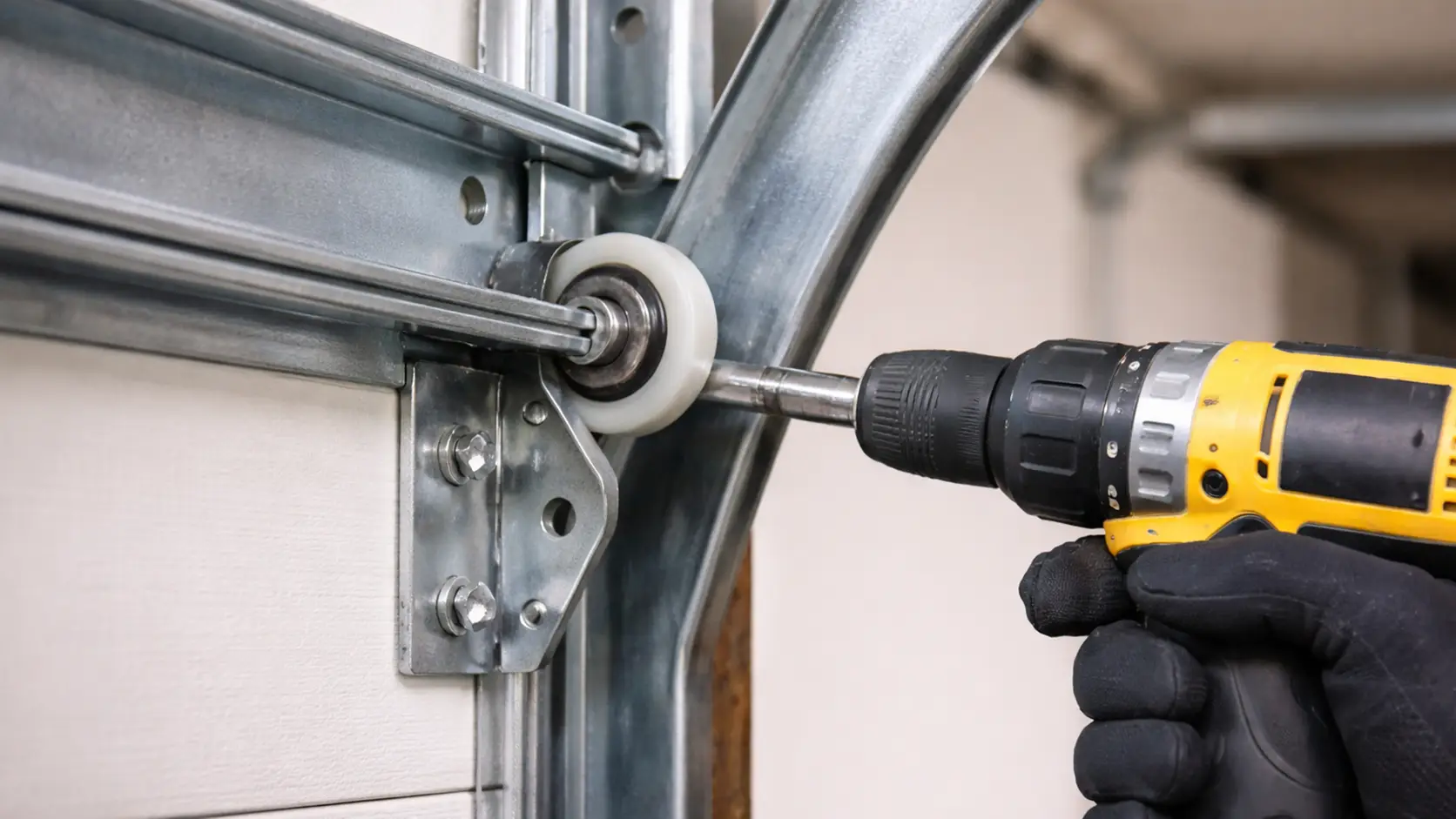 Residential garage door cable and roller repair